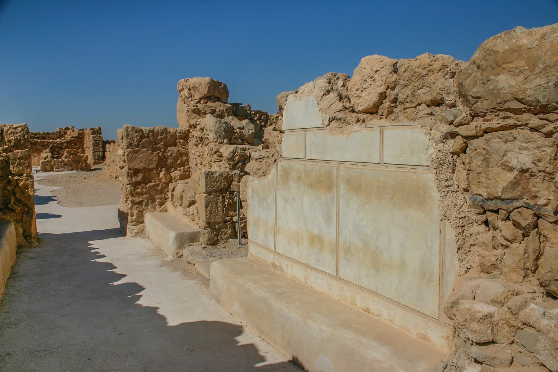 Entrance Benches and Plaster