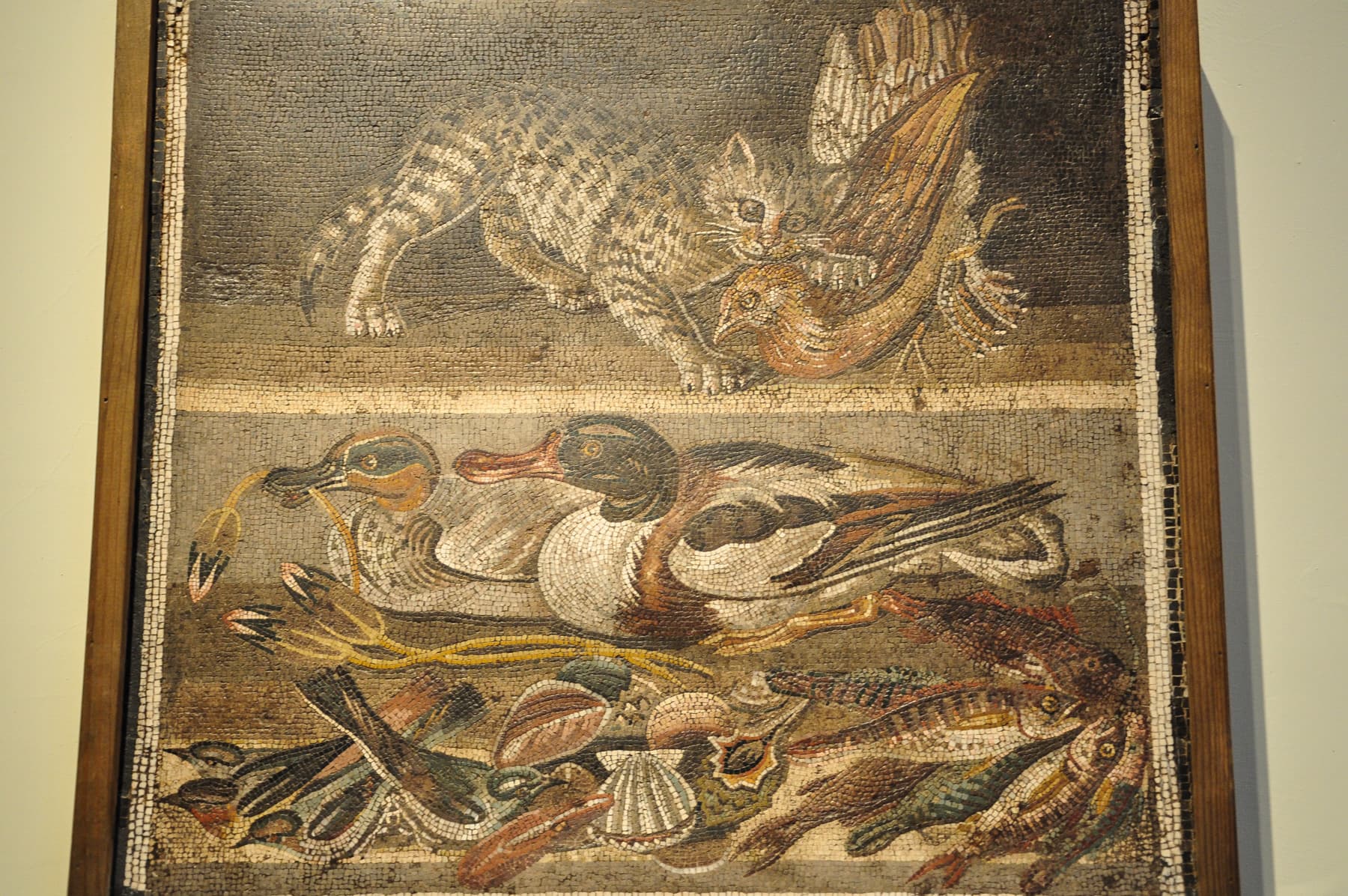Cat Birds Fish Mosaic