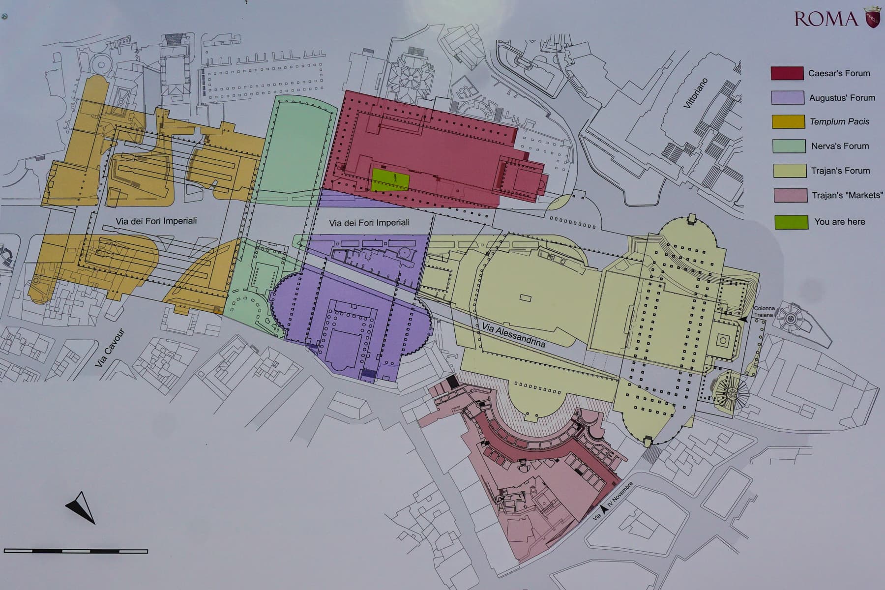 Map of the Fora of Rome