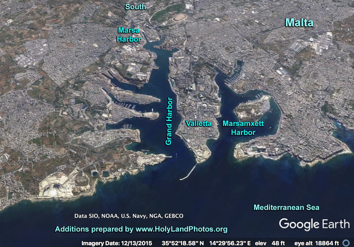 Harbors of Valletta Google Earth