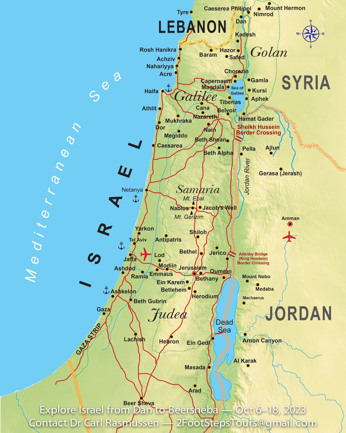 Map of Exploring Israel from Dan to Beersheba