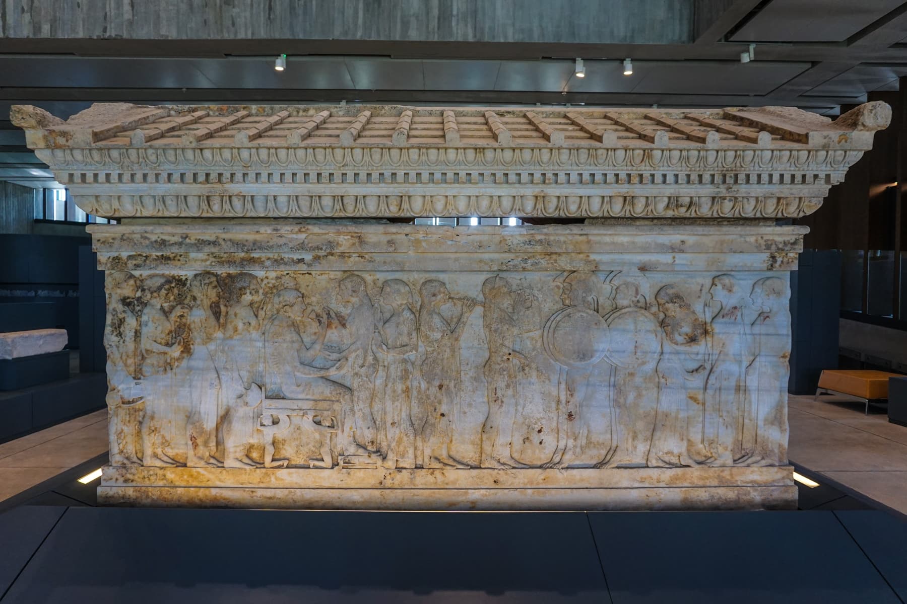Polyxena Sarcophagus Woman on Throne