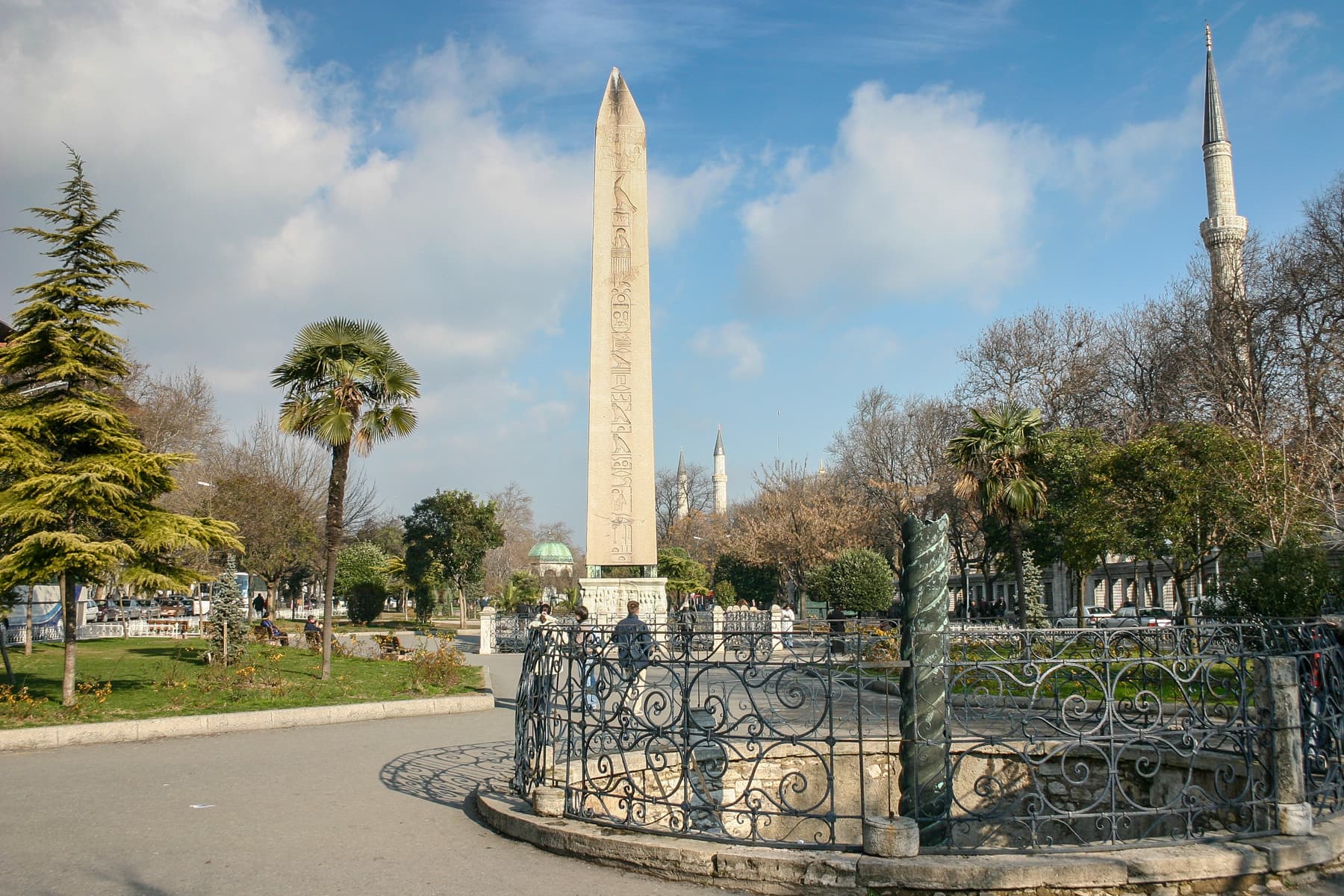 Obelisk and Serpentine Column