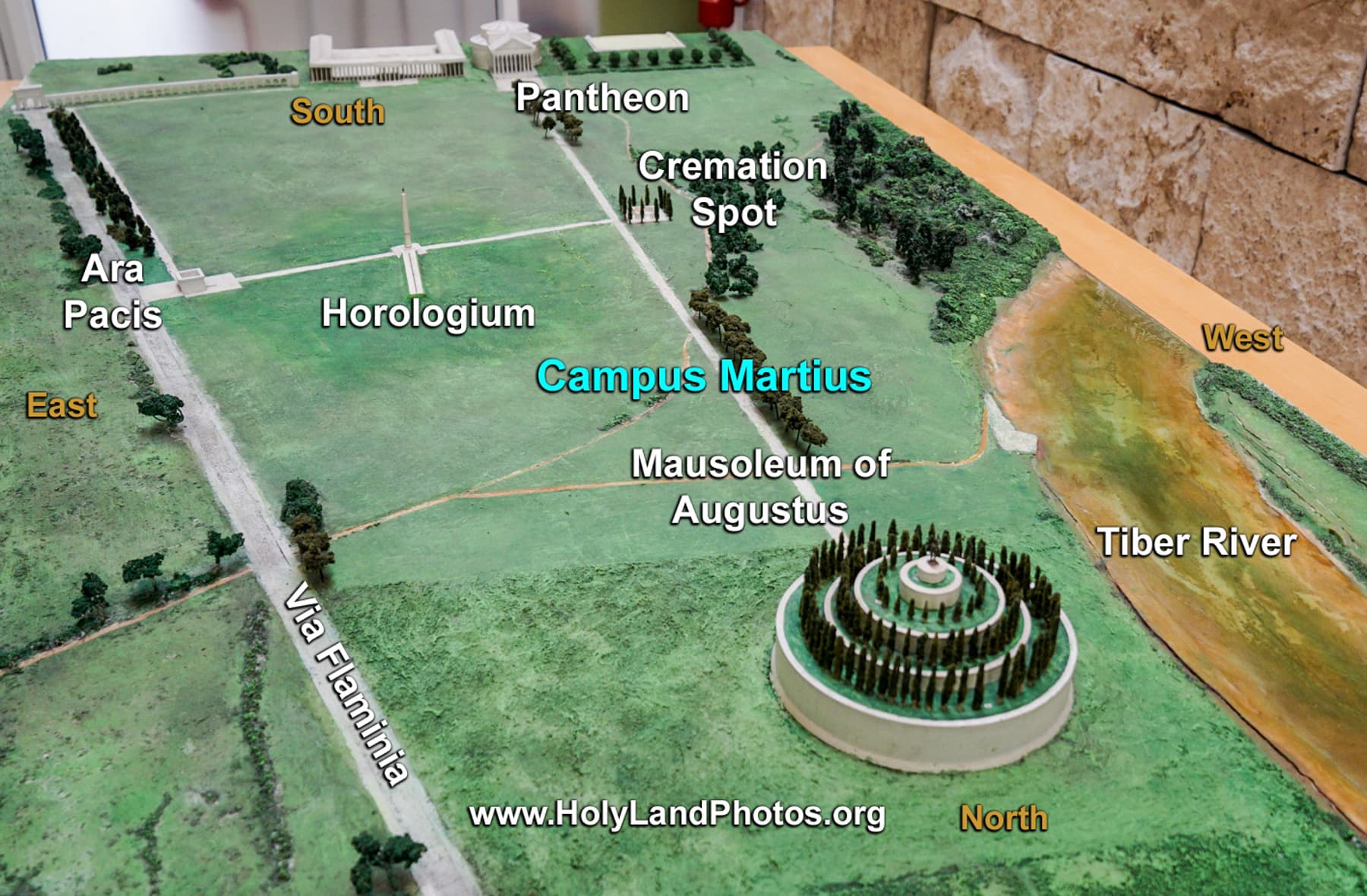 Model of Campus Martius Marked